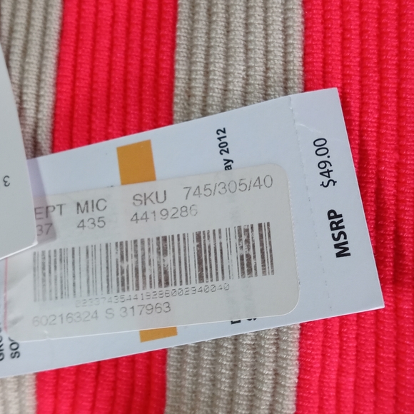 Jessica Simpson Sportswear Neon Orange/Tan Ribbed Fitted Body-Con Mini Skirt - Picture 7 of 9